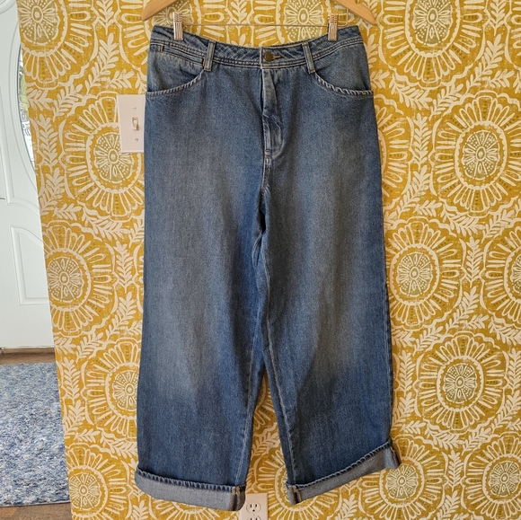 Pilcro Mid-Rise Slouchy Wide-Leg Cuffed Jeans - Picture 2 of 8